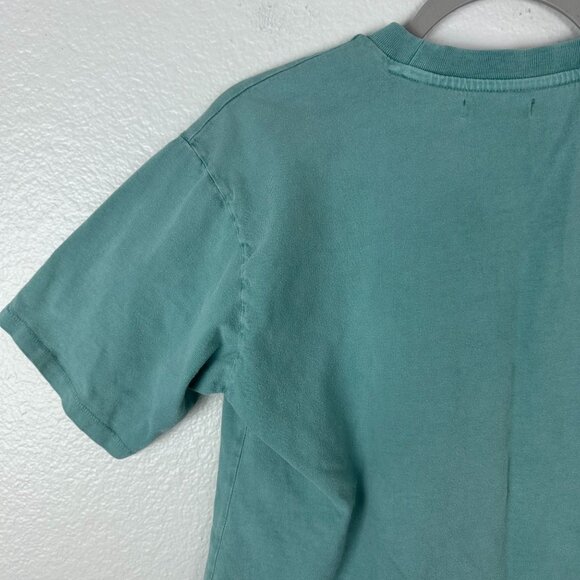 Anine Bing La Logo Tee S Green Short Sleeve Crew Neck Cotton Summer Casual - Picture 8 of 9